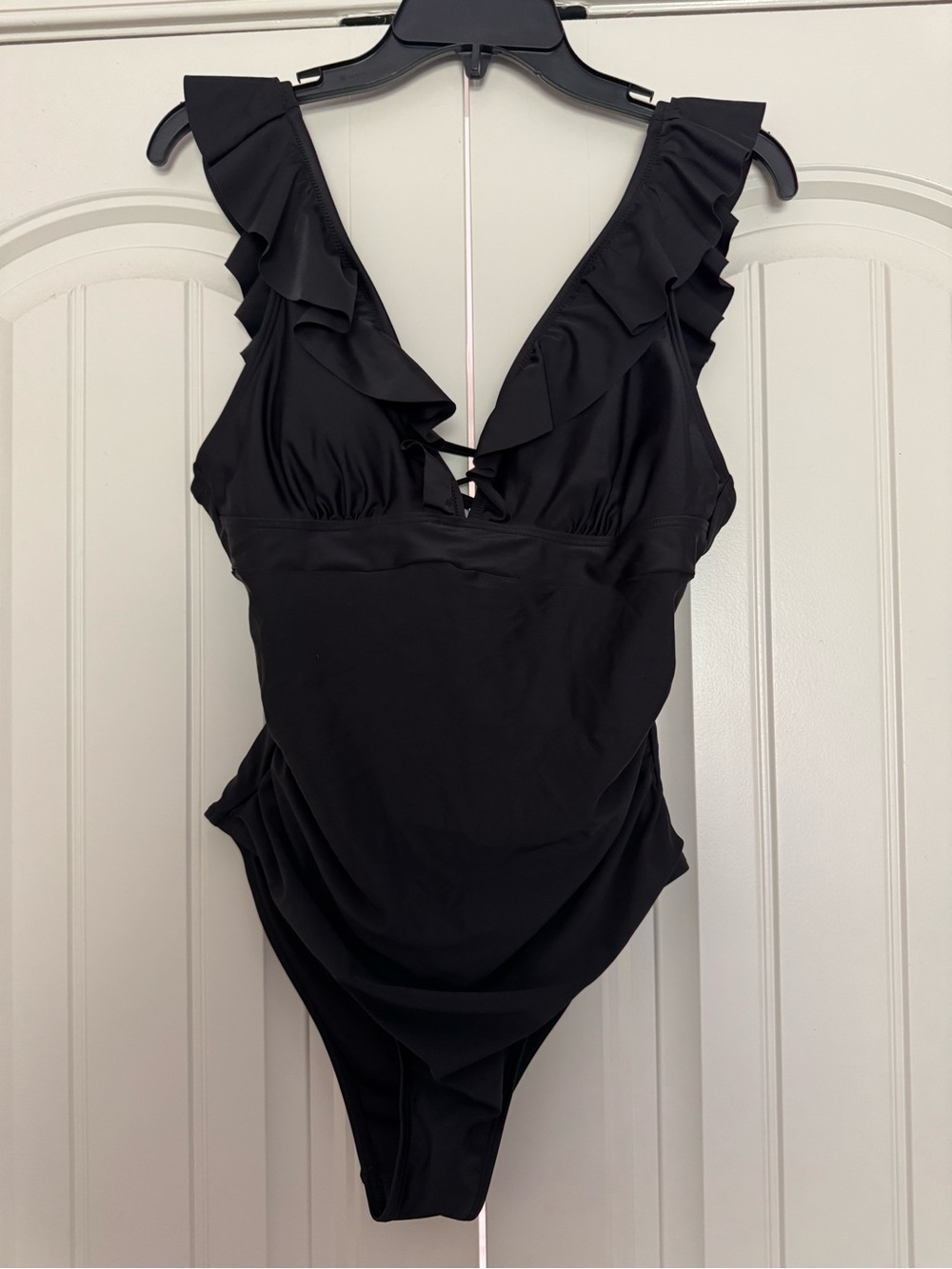 Cupshe Black Ruffle One-Piece Swimsuit